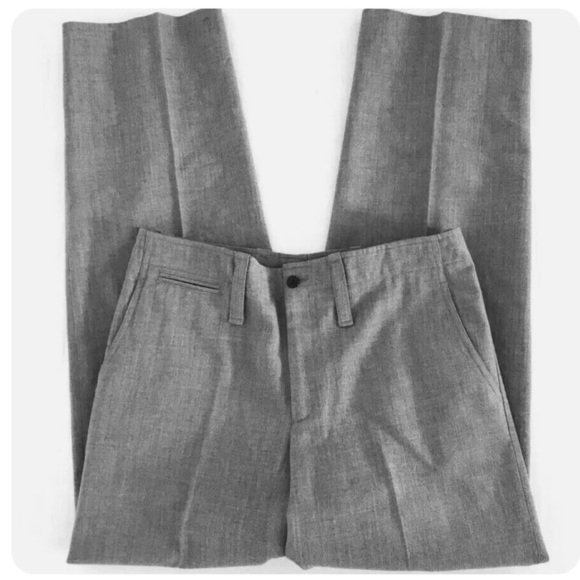 BurberryHigh Rise Womens Size 52 Gray Wool Trousers Straight Leg